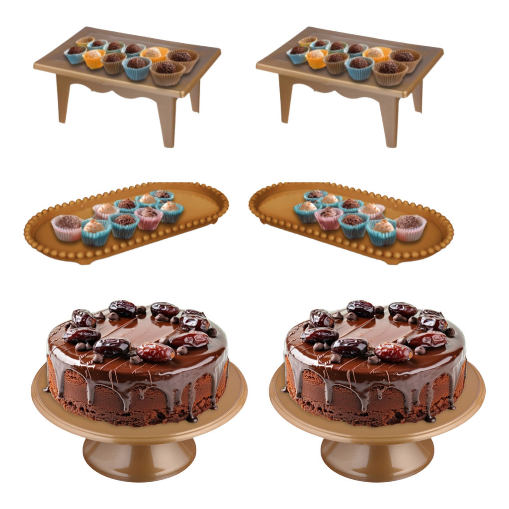 Kit P/ Festa E Decoração Boleira + Bandeja + Mesinha