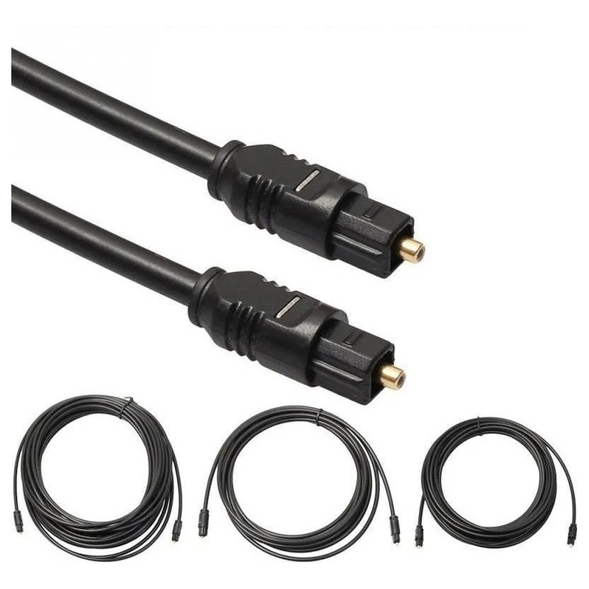 Cabo extensão 15 Metros Fibra Ótica Áudio Óptico Digital Toslink para audio som