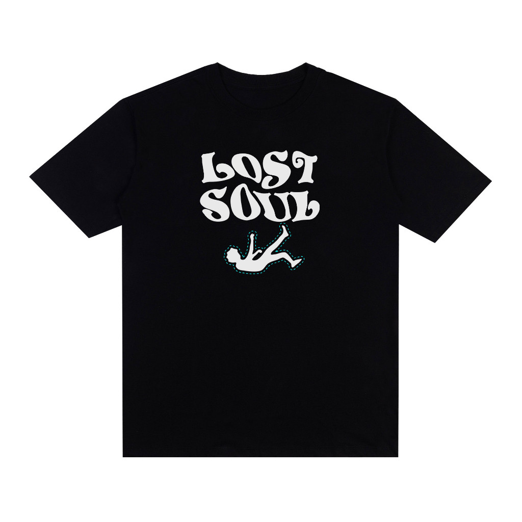 [Camiseta Premium em Algodão Puro]GXG Camiseta Streetwear Lost Soul Estampada Camiseta Oversized Algodão
