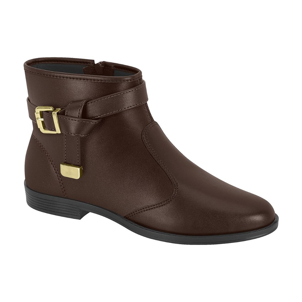 Bota Feminina Moleca Cano Curto Saltinho Rasteira Fivela