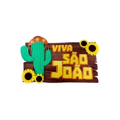 Painel Decorativo - Viva São João De Festa Junina - 56x33cm - 1 unidade - Piffer - Rizzo