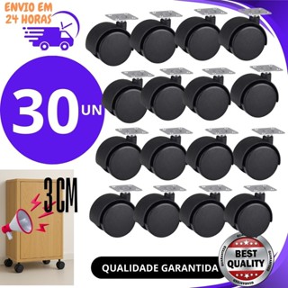 Jogo 30,20 OU 10UN Rodinhas Rodizios Rodas Reforcada 30mm Giratório Moveis Cadeiras Atacado Promoção em Oferta na Shopee