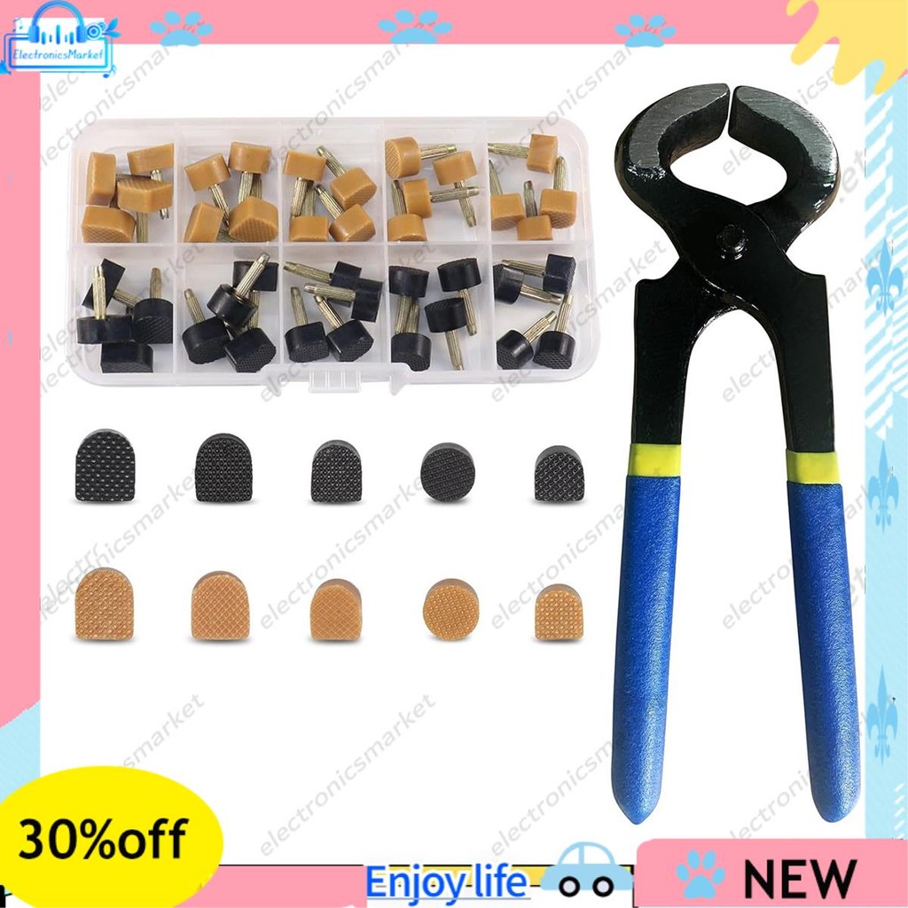 Pontas De Substituição De Salto Alto , Reparo De Calcanhar De Sapato , 40 Pares De Tampas Em 2 Cores Com Alicate De Remo