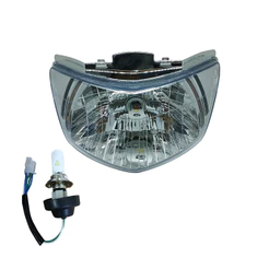 Farol Bloco Optico Encaixe H4 Lampada LED e Soquete Biz125 2006 2007 2008 2009 2010