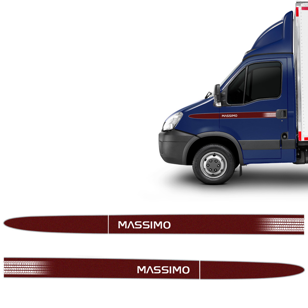 Adesivo Compativel Iveco Daily Faixa Massimo Cabine Simples em Oferta na Shopee