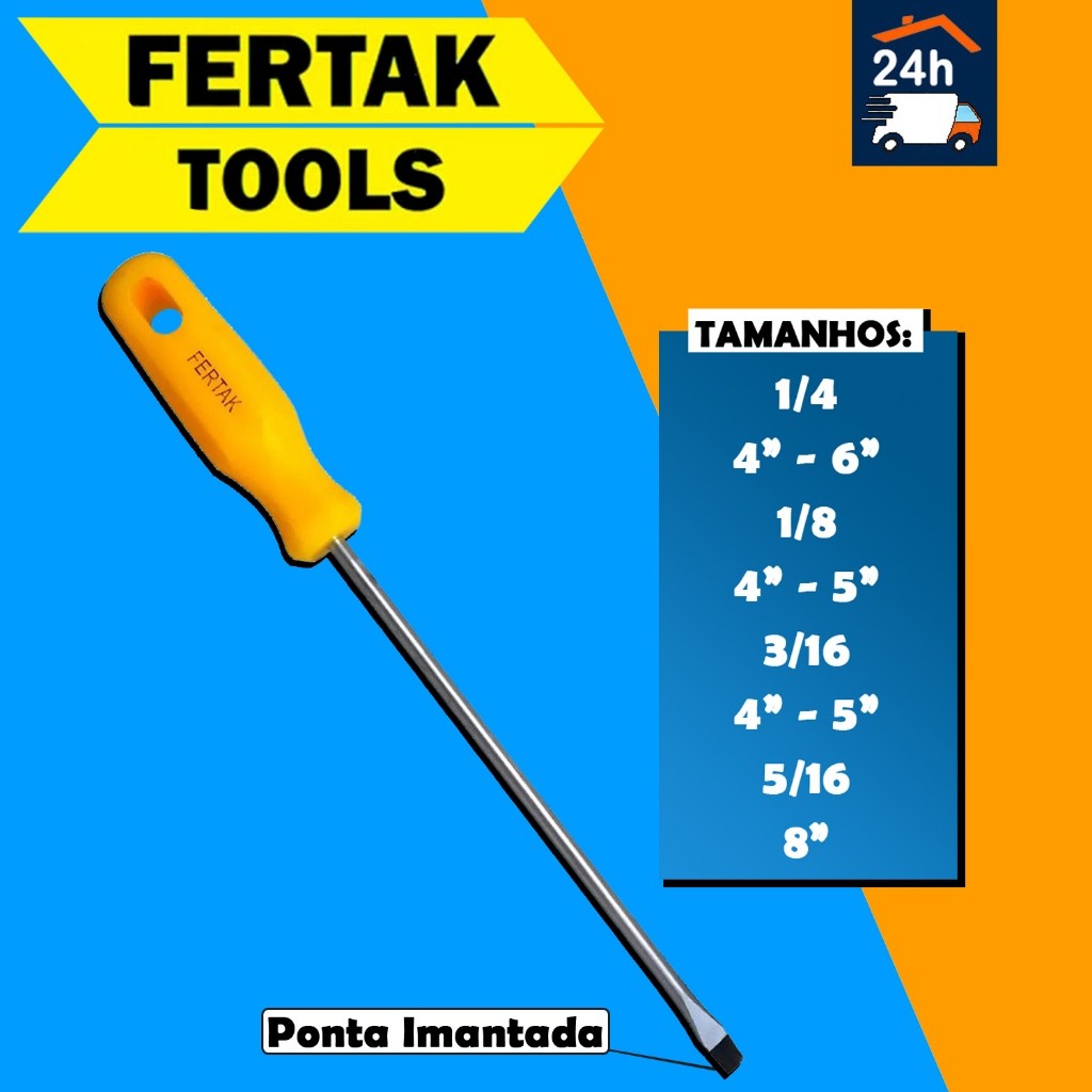 Chave de Fenda Ponta Imantada - Fertak