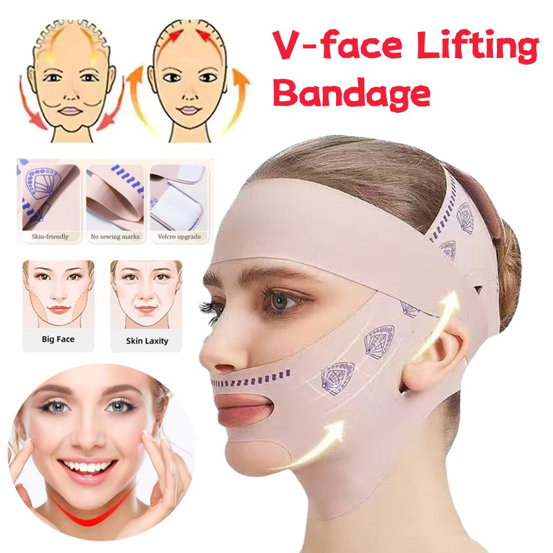Correia De Máscara Em Forma De V Redutor De Queixo Duplo Bandagem De Emagrecimento Facial Cinto De Levantamento Ferramen