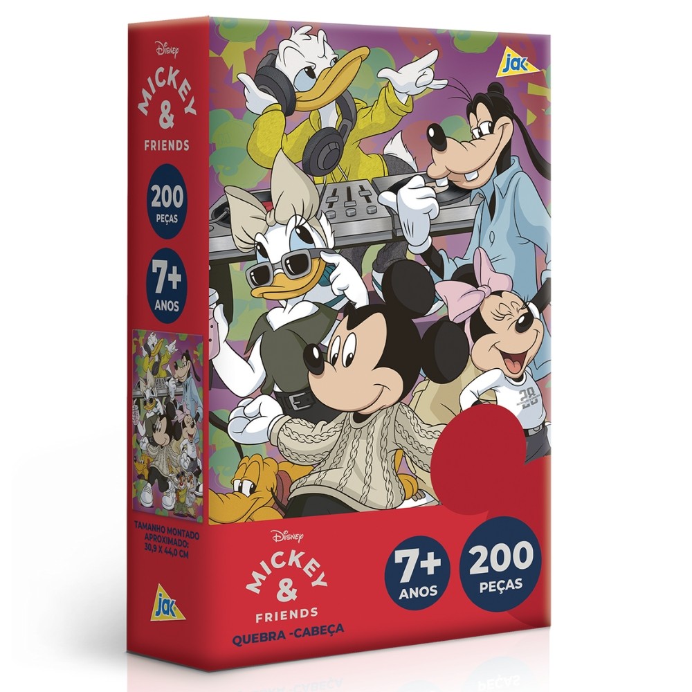 QUEBRA CABEÇA MICKEY E AMIGOS 200 PEÇAS TOYSTER PUZZLE MINNIE PATOLINO MARGARIDA PATETA TICO FRIENDS em Oferta na Shopee