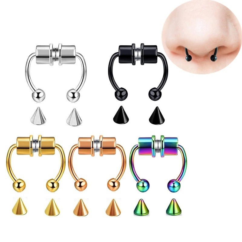 Feeling 316L Piercing De Nariz Falso Argola Magnética Em Aço Inoxidável Argola Para Nariz / Septo / Anel De Nariz Não em Oferta na Shopee