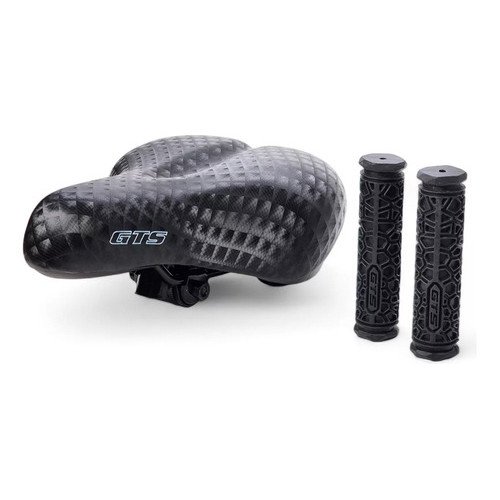 Selim 2 Molas + Manopla Gts Beach Banco Bike Bicicleta Preto em Oferta na Shopee