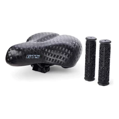 Selim 2 Molas + Manopla Gts Beach Banco Bike Bicicleta Preto