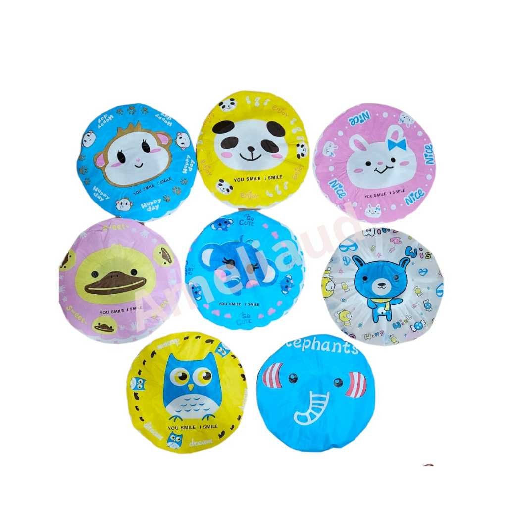 Toucas de Banho Kids Impermeável Infantil Estampas Sortidas  Plástica Desenho animal bebe PVC