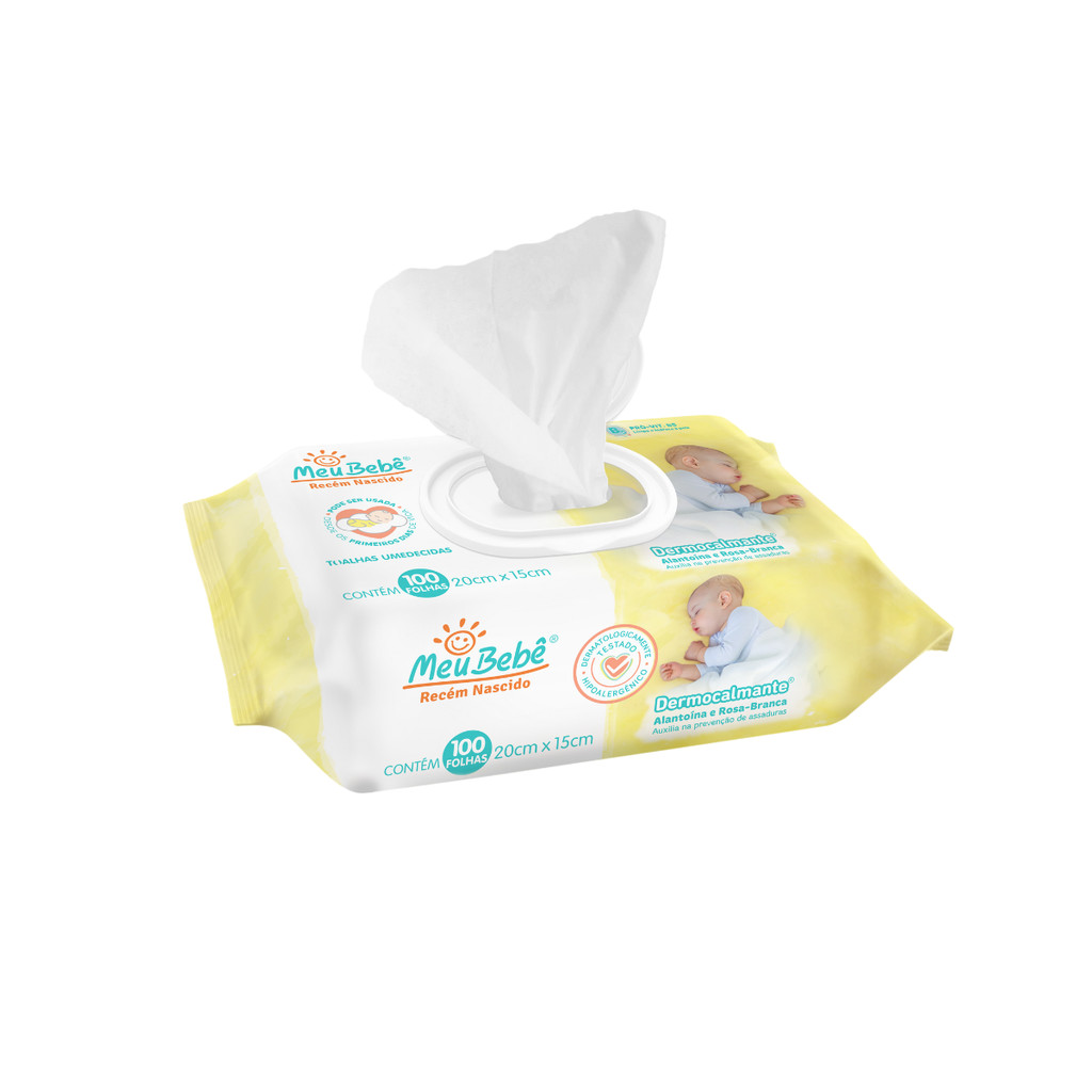 Toalha Umedecida Meu Bebê RN Dermocalmante 100und em Oferta na Shopee