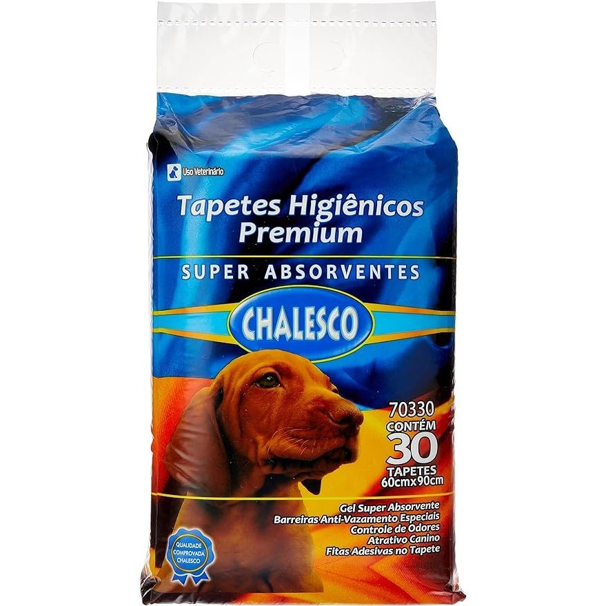 Tapete Higiênico Chalesco Premium Para Cães c/30 Unidades - 60x90cm - Alta Absorção - Pets - Tamanho Grande - Prático