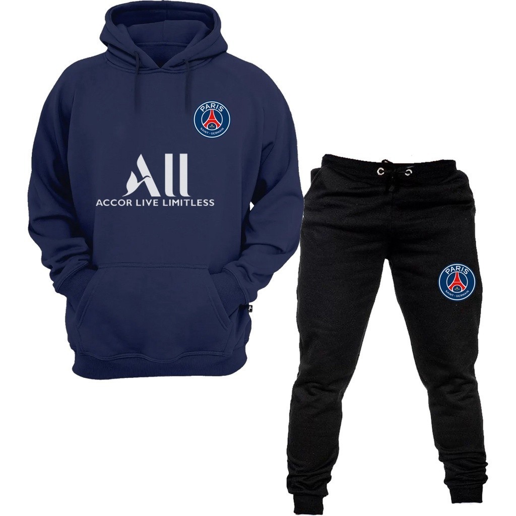 Detalhes do Conjunto moletom canguru time blusa de frio + calça lançamento
