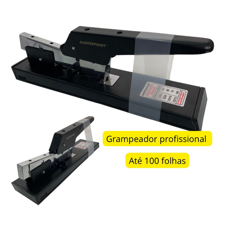 Grampeador De Metal Profissional Para Até 100 Folhas Masterprint