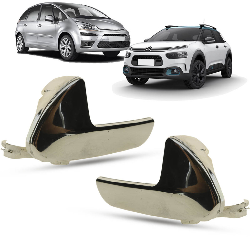 Par Gatilho Maçaneta Interna da Porta Dianteira Traseira Cromada Citroen C4 Cactus Picasso Peugeot 208 408 2008 Jumpy Ex