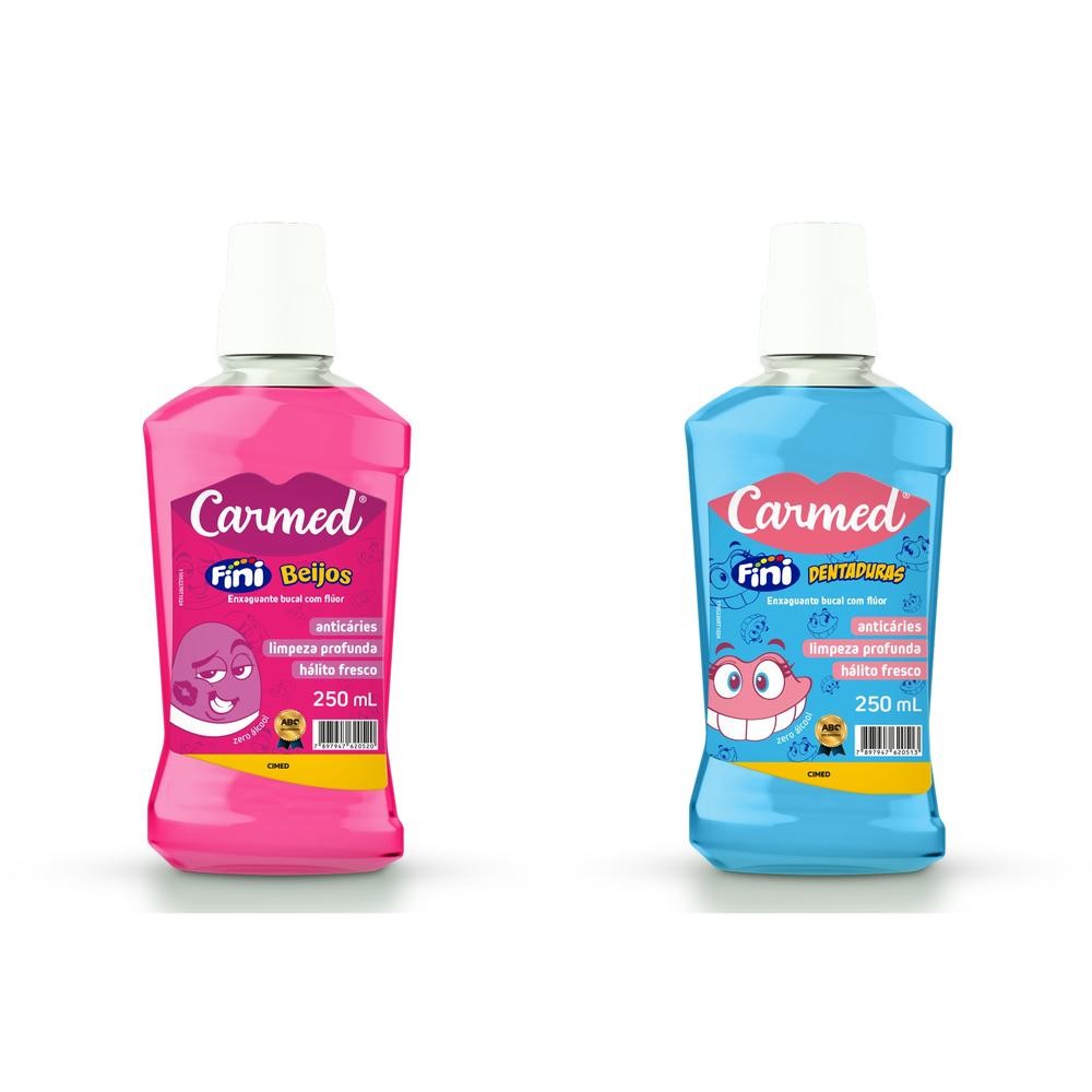 Kit Enxaguante Bucal Carmed Beijos+ Dentadura 250ml - Health