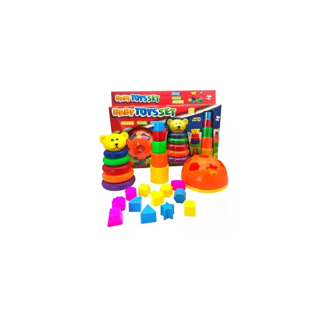 BRINQUEDO DIDÁTICO EDUCATIVO EMPILHAR ENCAIXAR BABY TOYS SET