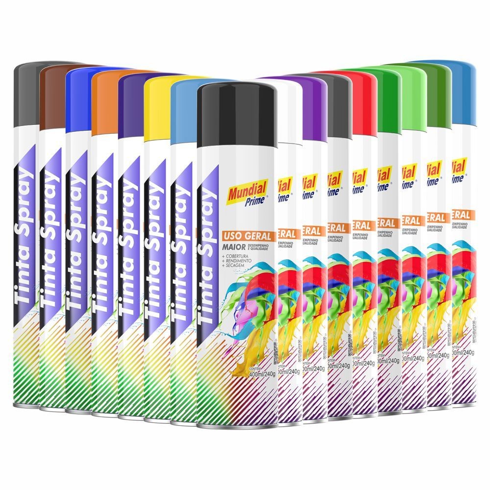 Tinta Spray Uso Geral 400ml/250g Mundial Prime