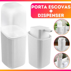 Kit Porta Escova + Saboneteira liquida - QUEIMA DE ESTOQUE