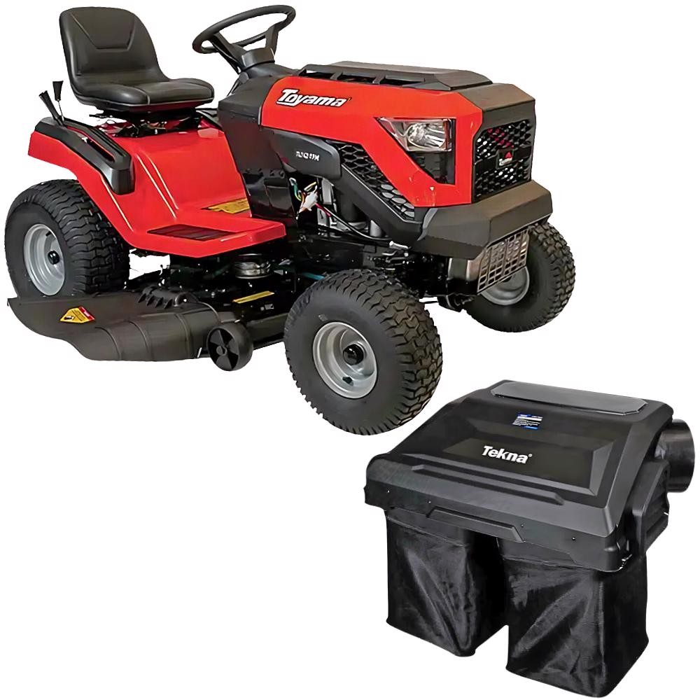 Trator Cortador de Grama 4T à Gasolina 19.5 HP e Recolhedor para Cortador de Grama 230 Litros TOYAMA