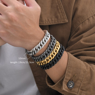 Pulseira De Corrente Cubana Vnox 10mm Miami Para Homens , Aço Inoxidável Com Fivela De Cinto Polida , Presentes De Joias em Oferta na Shopee