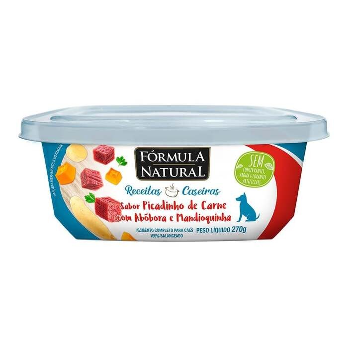 RAÇÃO ÚMIDA FORMULA NATURAL RECEITAS CASEIRAS CÃES PICADINHO DE CARNE 270G