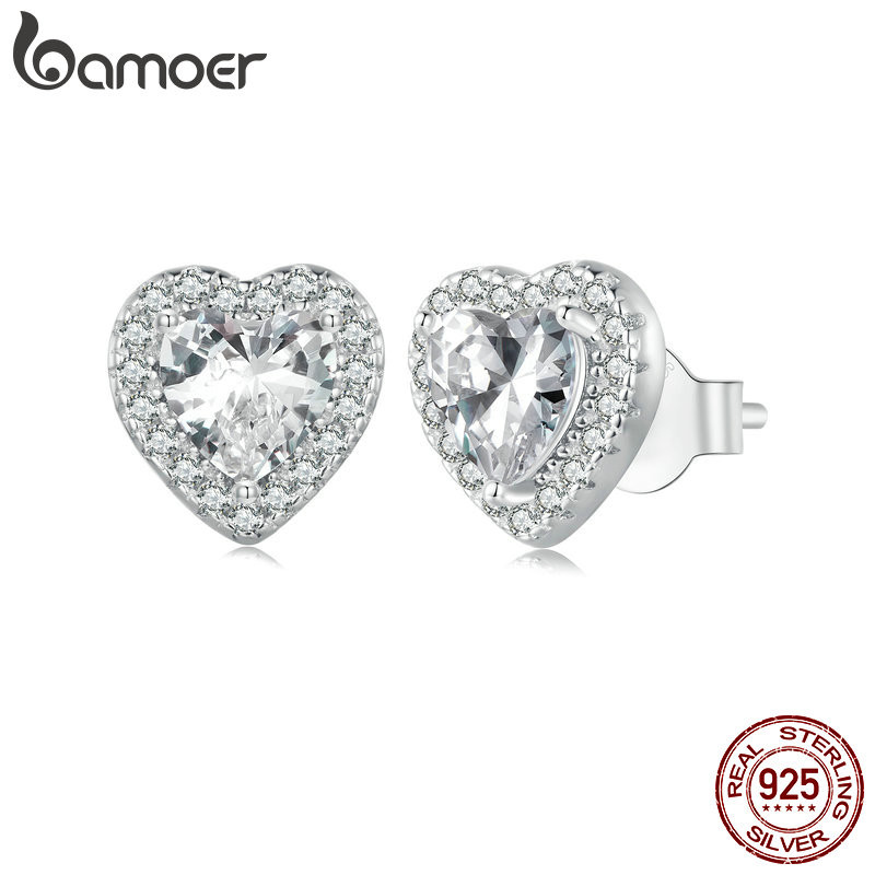 Brincos Bamoer 925 Sterling Sliver Leve Design De Luxo Presentes Simples Para Mulheres BSE894 em Oferta na Shopee