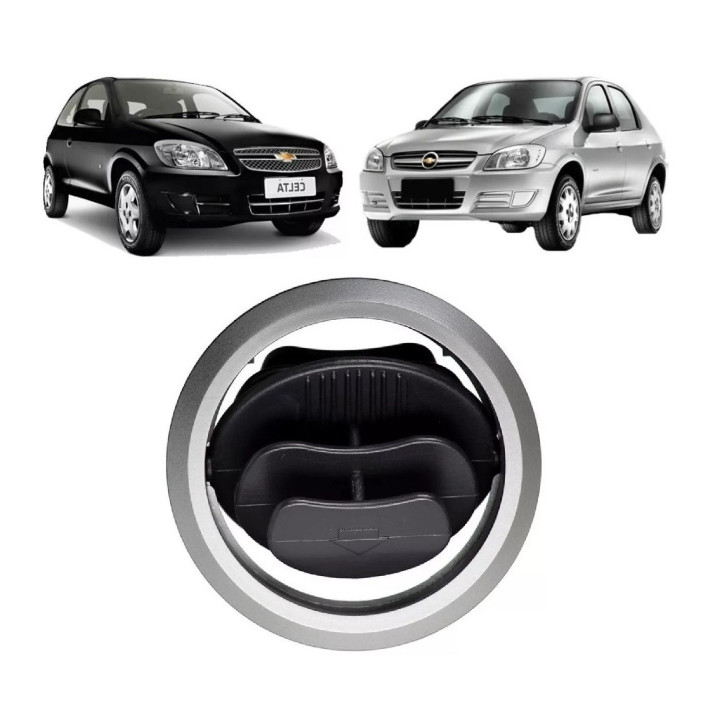 Difusor Saída Ar Grade Celta Prisma 2007 2008 2009 2010 2011 2012 2013 2014 2015 Prata