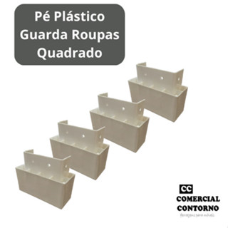 Pé de Guarda-Roupa Quadrado 5cm Branco – Kit com 4, 6 ou 8 Unidades + Parafusos em Oferta na Shopee