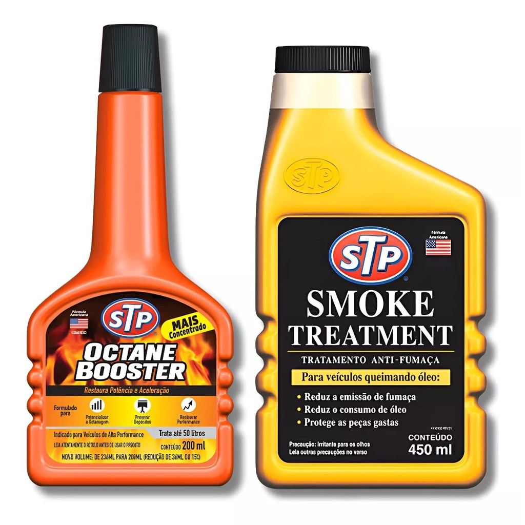 Aditivo para Combustível OCTANE BOOSTER 200ml Stp + Smoke Treatment Stp Tratamento Fumaça