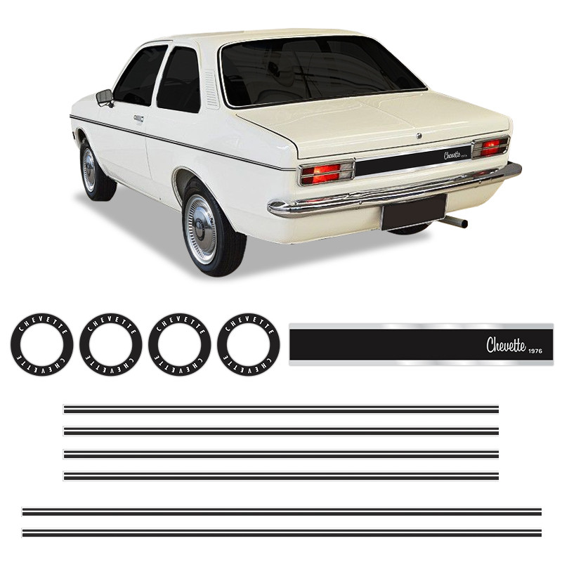 Faixa/friso Chevette 1976 Adesivo Lateral, Traseiro e Rodas