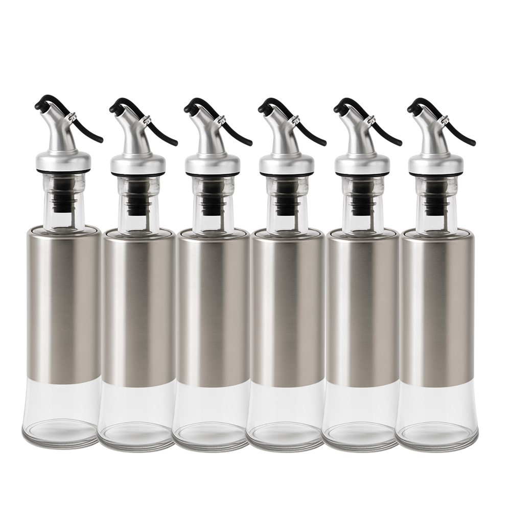 Kit 6 Galheteiro Porta Azeite e Vinagre com Dosador e Anti-respingo 300ml Em Casa Tem