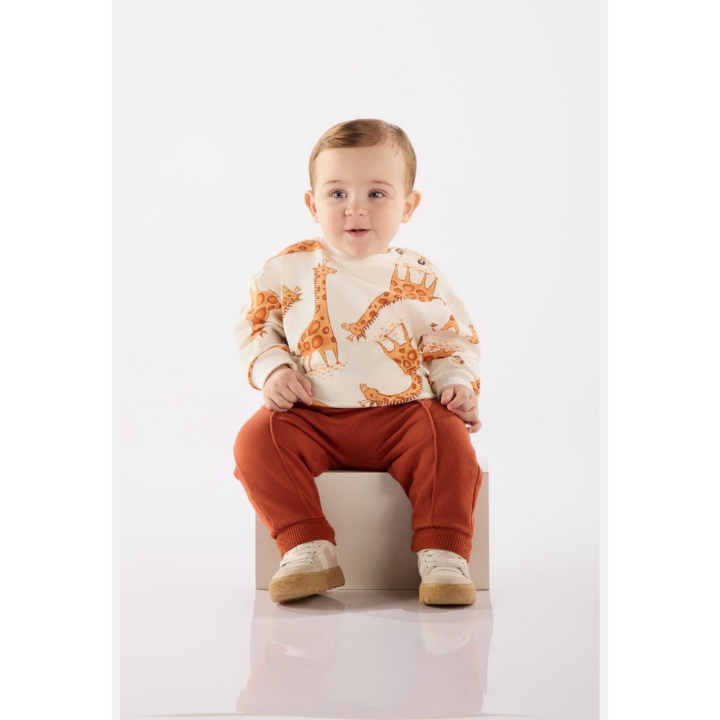 Conjunto para Bebê Menino de Blusão e Calça em Molecotton Up Baby em Oferta na Shopee