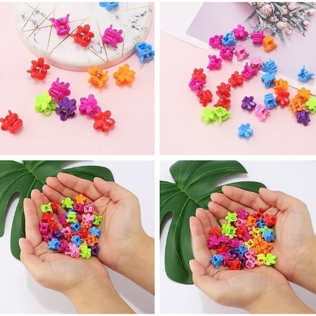 KIT 50/100/200 unidades Candy Color Mini Small Grab Clip Children's Hair Accessories Hair Claw Cute Girl Princess em Oferta na Shopee