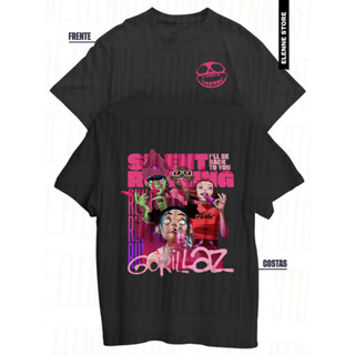 Camiseta Gorillaz 100% Algodão Estampada Silent Running Dupla Frente e costas Blusa Uinissex em Oferta na Shopee