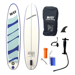 Prancha Inflável Stand Up Paddle 243x57x7cm Acessórios Bomba Remo