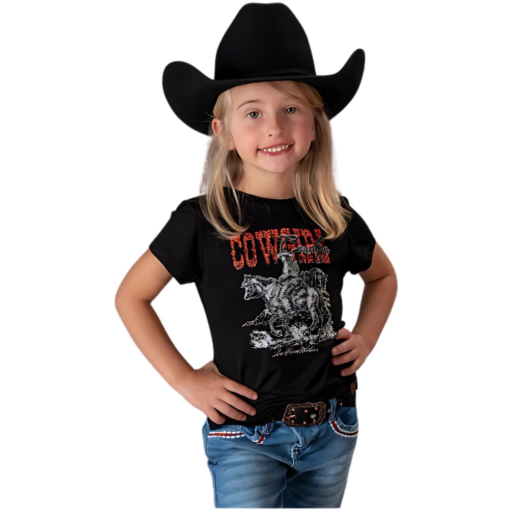 Blusa Country Feminina Infantil Cowgirl Zoe Western