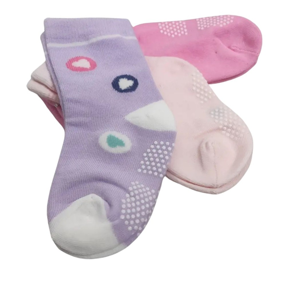 Kit Meias Infantil Antiderrapante Cano Médio Lisas Coloridas Estampadas Menina 0 até 12 Anos em Oferta na Shopee