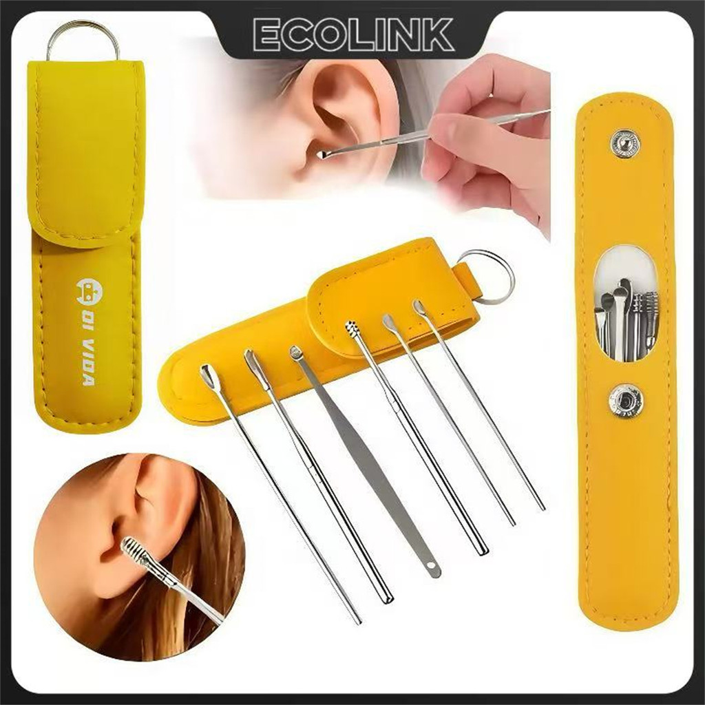 Kit 6 Cotonete Fácil Removedor Limpeza Cera De Ouvido Orelha + Estojo
