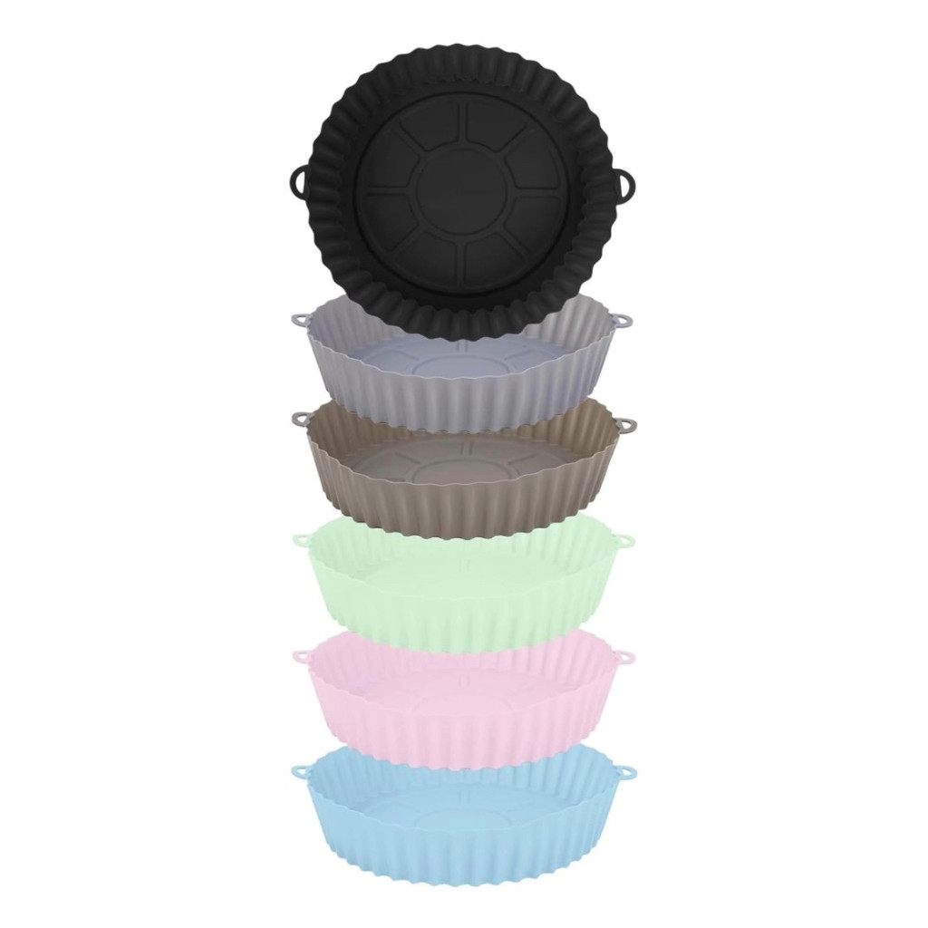Forma De Silicone Para Air Fryer Forno Microondas Fritadeira Assadeira Reutilizável Antiaderente