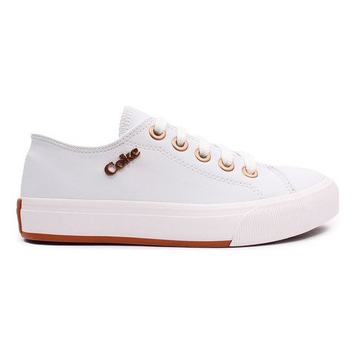 Tênis Coca Cola Sandy Town Feminino Branco/Cobre Casual Confortável Urbano Dia a Dia Original