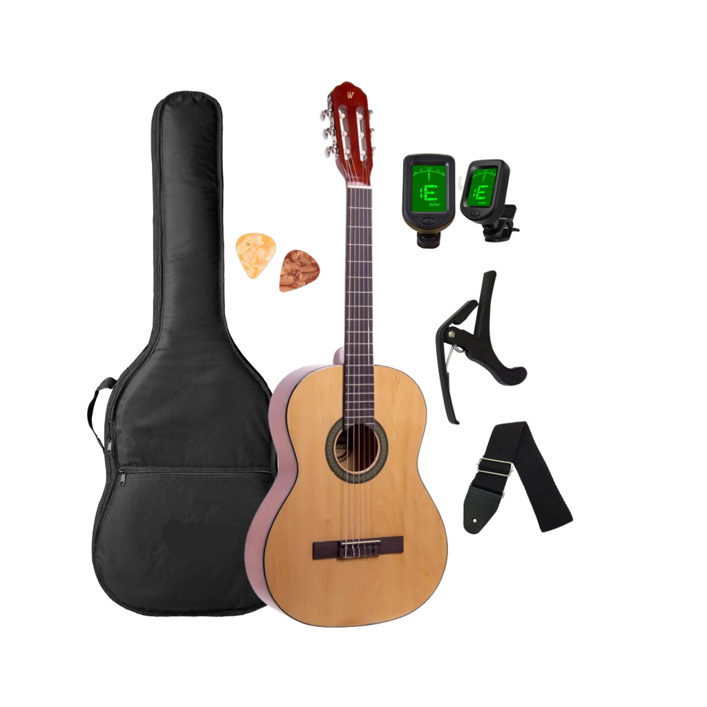 Violão Clássico Estudante Nylon Winner AW20 Destro Acústico Capa almofadada Afinador Braçadeira Correia