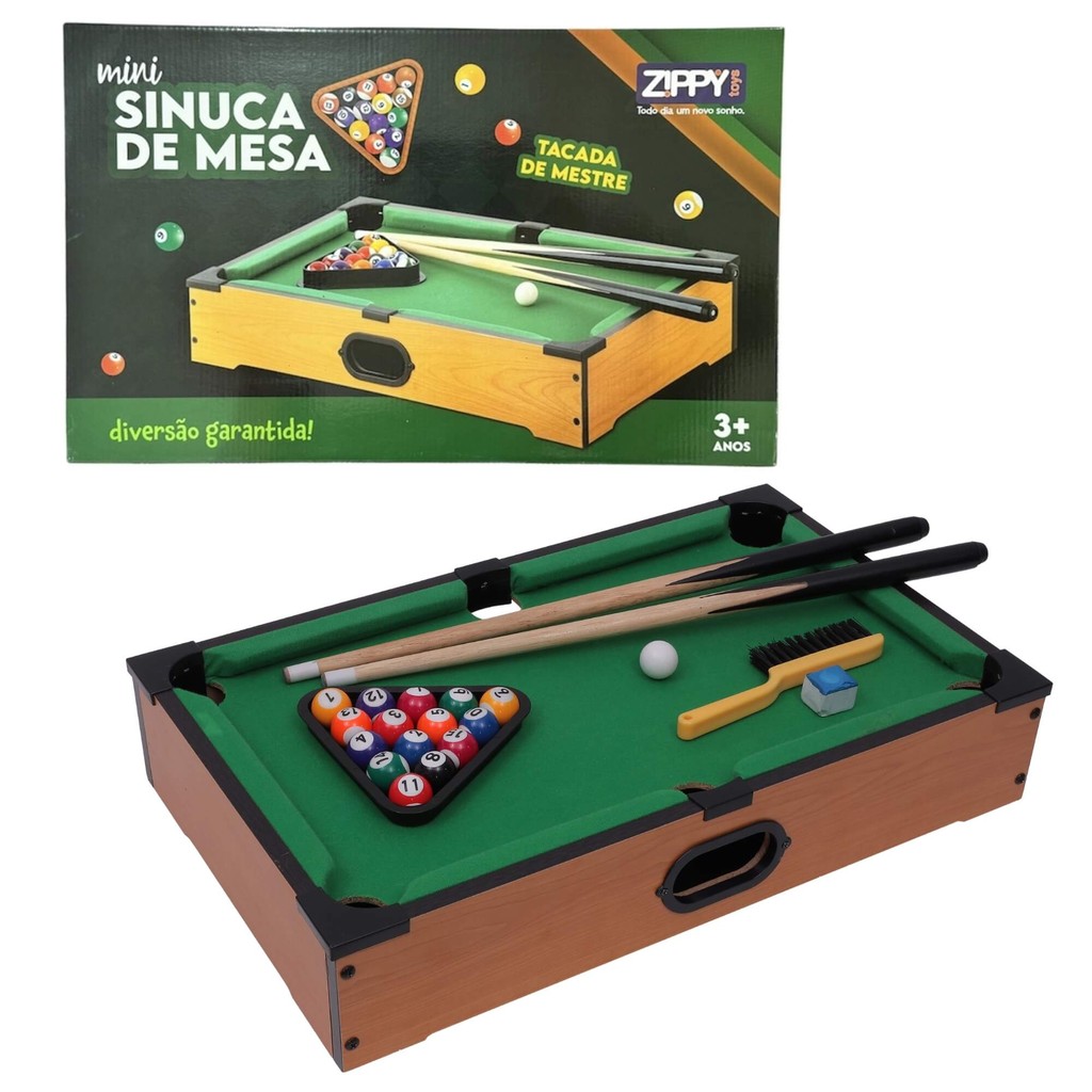 Jogo Mesa de Sinuca de Madeira 51cm Zippy Toys - 10347