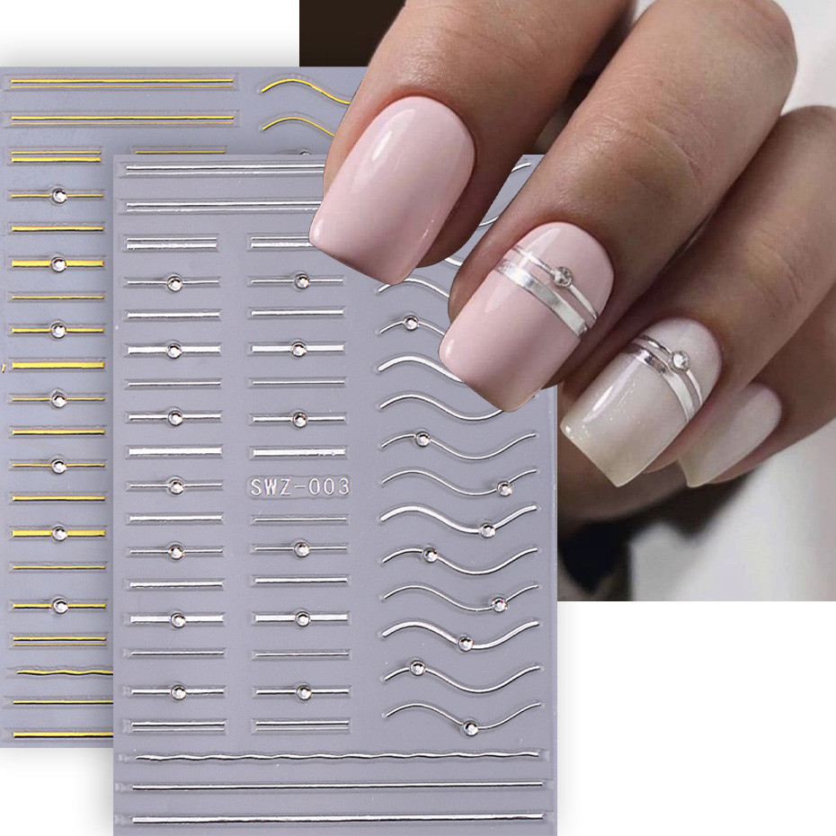 Linhas De Tira De Ouro Adesivo De Unhas Com Strass Branco Holográficas Auto-Decalque Slider Manicure Arte Decoração Dica em Oferta na Shopee