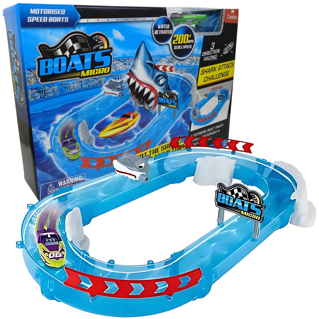 Desafio Ataque Do Tubarão Brinquedo Com Super Lanchas Micro Boats Castela - Sports & Outdoors