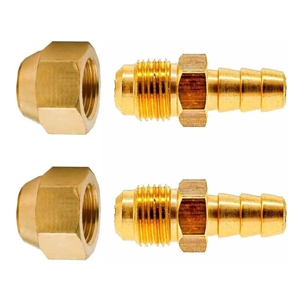 2 Espigão Adaptador 3/8 X Mang 3/8 Tubo De Cobre + 2 Porcas*