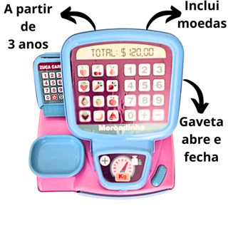 Caixa Registradora Infantil Com Cartão E Moedas Balanço Brinquedo Supermercado em Oferta na Shopee