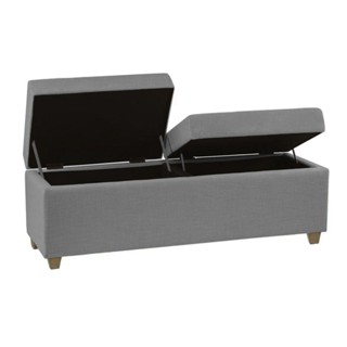 Recamier Bau Madri 1,20m Linho Cinza - Inova Decorações em Oferta na Shopee